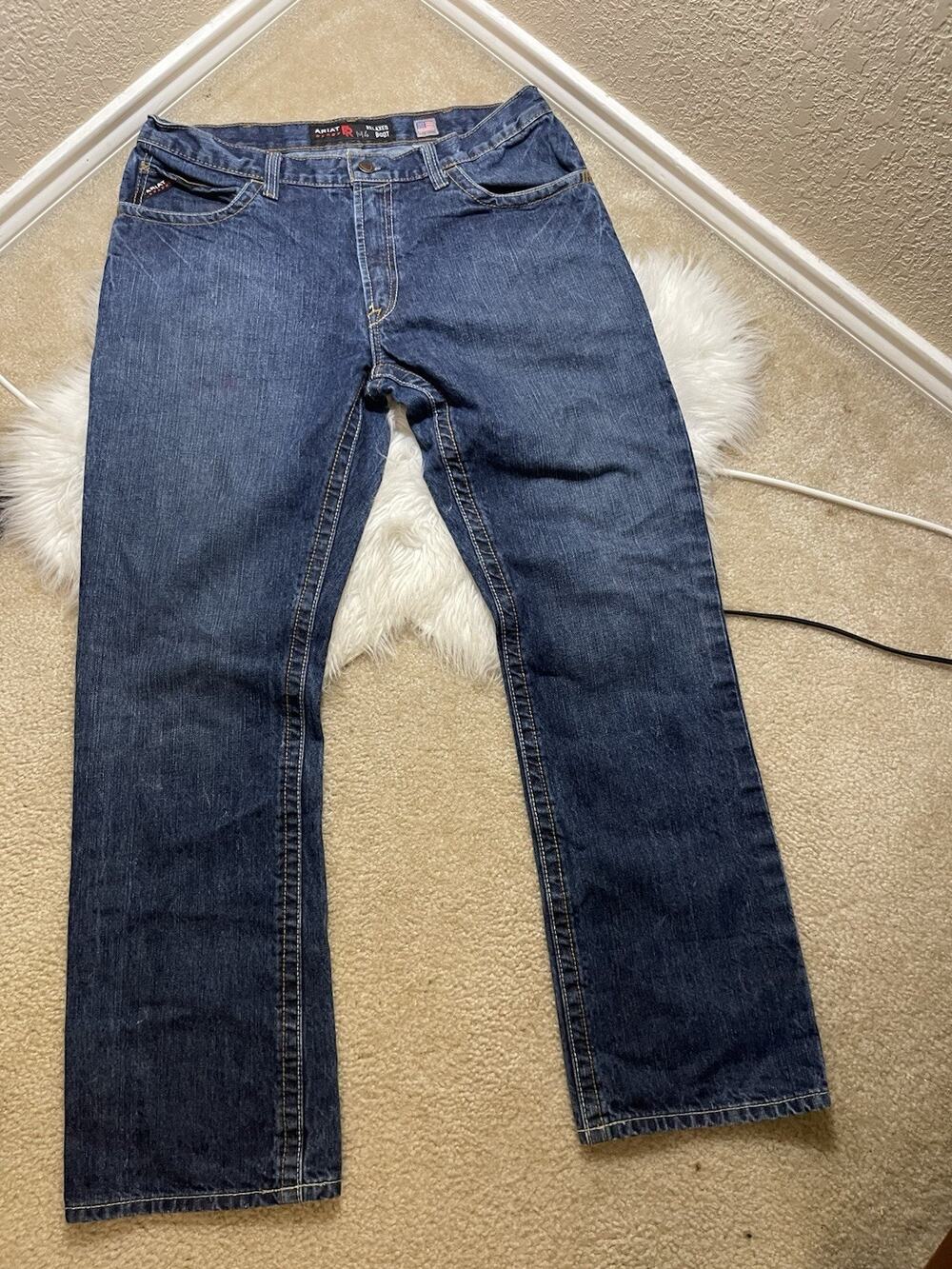 Ariat FR M4 Relaxed Boot Cut Jeans Mens 36x34 Flame Resistant Work Western Denim